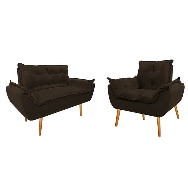 Kit Namoradeira E Poltrona Opala Palito Corano - Amarena Móve