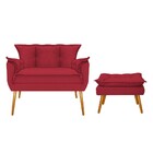 Kit Namoradeira E Puff Opala Palito Mel Suede Vermelho - Sts