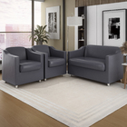 Kit Namoradeira Luxo + Poltrona Recepção Sala, Quarto Cinza