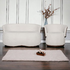 Kit Namoradeira Mais Poltrona Orgânico Beatriz Tecido Bouclé