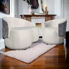 Kit Namoradeira Mais Poltrona Orgânico Beatriz Tecido Bouclé