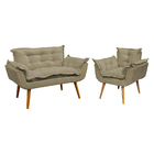 Kit Namoradeira Manicure + Poltrona Decorativa Para Sala Rece