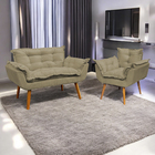 Kit Namoradeira Manicure + Poltrona Decorativa Para Sala Rece