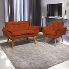 Kit Namoradeira Manicure + Poltrona Decorativa Para Sala Rece