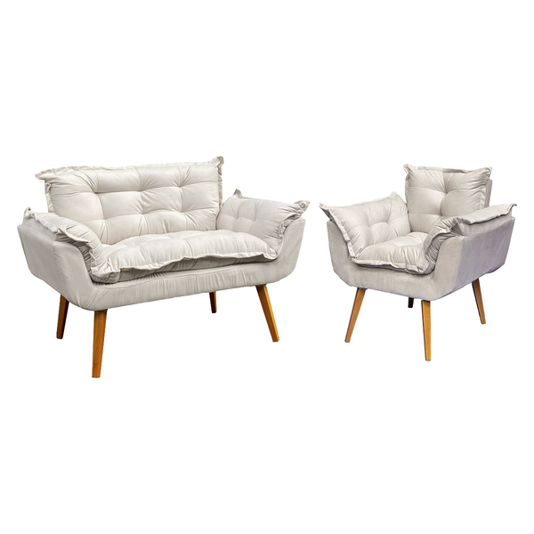 Kit Namoradeira Manicure + Poltrona Decorativa Para Sala Rece