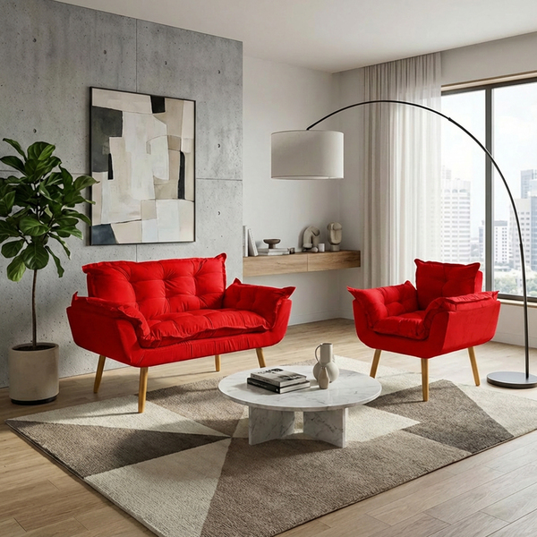 Kit Namoradeira Manicure  Poltrona Decorativa Para Sala Recep