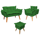 Kit Namoradeira Poltrona E Puff Decorativo Para Sala Manicure