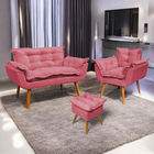Kit Namoradeira Poltrona E Puff Decorativo Para Sala Manicure