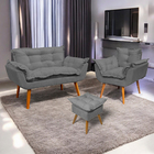 Kit Namoradeira Poltrona E Puff Decorativo Para Sala Manicure