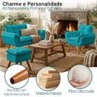 Kit Namoradeira Poltrona e Puff Decorativo Para Sala Recepção