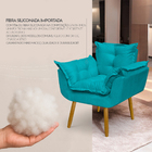 Kit Namoradeira Poltrona e Puff Decorativo Para Sala Recepção