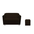 Kit Namoradeira Tilla E Puff Dado Corano Marrom - Amarena Móv