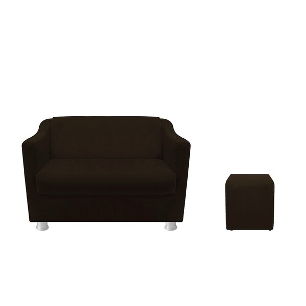 Kit Namoradeira Tilla E Puff Dado Corano Marrom - Amarena Móv