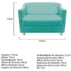 Kit Namoradeira Tilla E Puff Dado Suede Azul Tiffany - Amaren