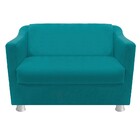 Kit Namoradeira Tilla E Puff Dado Suede Azul Turquesa - Amare