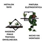 Kit Nicho Com Ferro Prateleira Em Madeira Pinus Conjunto Deco
