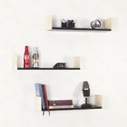 Kit Nicho Decorativo E Prateleira U Parede Mdf Preto E Pinus