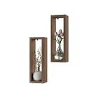 Kit Nicho Decorativo Stella Nogal Para Sala Hall 40 X 10cm