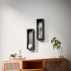 Kit Nicho Decorativo Stella Preto Para Sala Hall 40 X 10cm