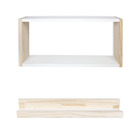 Kit Nicho E Prateleira Para Quadros Parede Mdf Branco E Pinus