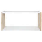 Kit Nicho E Prateleira Para Quadros Parede Mdf Branco E Pinus