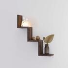 Kit Nicho Prateleiras Buzios Nogal (madeira Escura) Para Quar