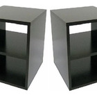 Kit Nicho Suspenso Mesa  De  Cabeceira Preto Mdf  40x30x30
