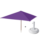 Kit Ombrelone 1x1 Quadrado + Base Concreto - Roxo