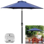 Kit Ombrelone 2,5m Ipanema Azul Com Manivela Articulado + Bas