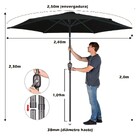 Kit Ombrelone 2,5m Ipanema Preto Com Manivela Articulado + Ba
