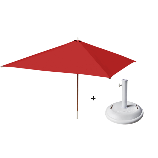 Kit Ombrelone 2x2 Quadrado + Base De Concreto - Vermelho