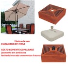 Kit Ombrelone Guarda Sol Maresias 3m Articulado Preto Com Bas