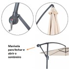 Kit Ombrelone Lateral Suspenso 3m Bora Bora Com Manivela + Ba