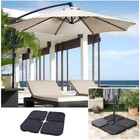 Kit Ombrelone Lateral Suspenso 3m Kauai Com Manivela + Base 6