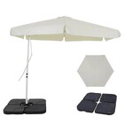 Kit Ombrelone Lateral Suspenso 3m Oslo Com Alavanca + Base 60