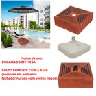 Kit Ombrelone Madeira 2,4m Xangri-lá Bagum Bege Com Base Reve