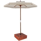 Kit Ombrelone Madeira 2,4m Xangri-lá Bagum Bege Com Base Reve