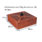 Kit Ombrelone Madeira 2,4m Xangri-lá Bagum Marrom Com Base Re