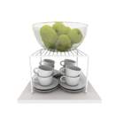 Kit Organizador Armário Cozinha - 6 Peças Branco Prateleira C