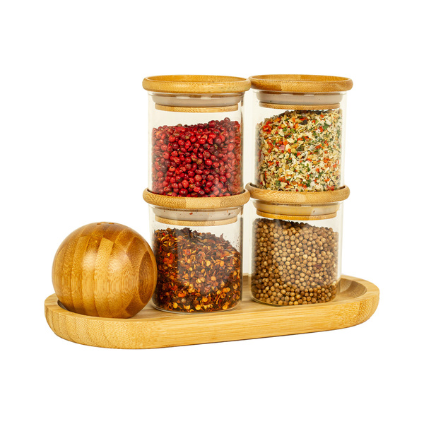 Kit Organizador De Bancada Para Temperos C/ Saleiro Esférico