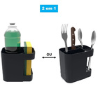 Kit Organizador De Pia Dispenser Porta Talheres Lixeira 2,5l