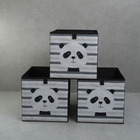 Kit Organizador Dobrável Infantil De Tnt Panda 3 Pçs - Oikos