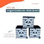 Kit Organizador Dobrável Infantil De Tnt Panda 3 Pçs - Oikos