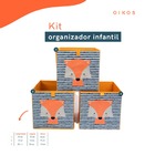 Kit Organizador Dobrável Infantil Tnt Raposa 3 Pçs - Oikos Un