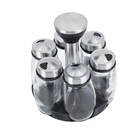 Kit Organizador Porta Temperos Giratório De Vidro 6 peças