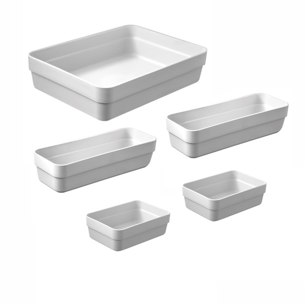 Kit Organizadores Com 5 Peças Lógic Branco  - Ou