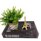 Kit P/ Decoração Sala Livro Fake + Torre Metal + Vaso Listra