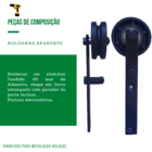 Kit P/ Porta Celeiro 2 Roldanas Aparente - Cantoneira 1,10 M