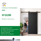 Kit P/ Porta Celeiro 2 Roldanas Aparente - Cantoneira 1,10 M