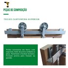 Kit P/ Porta Celeiro 2 Roldanas Aparente - Cantoneira 1,50 M